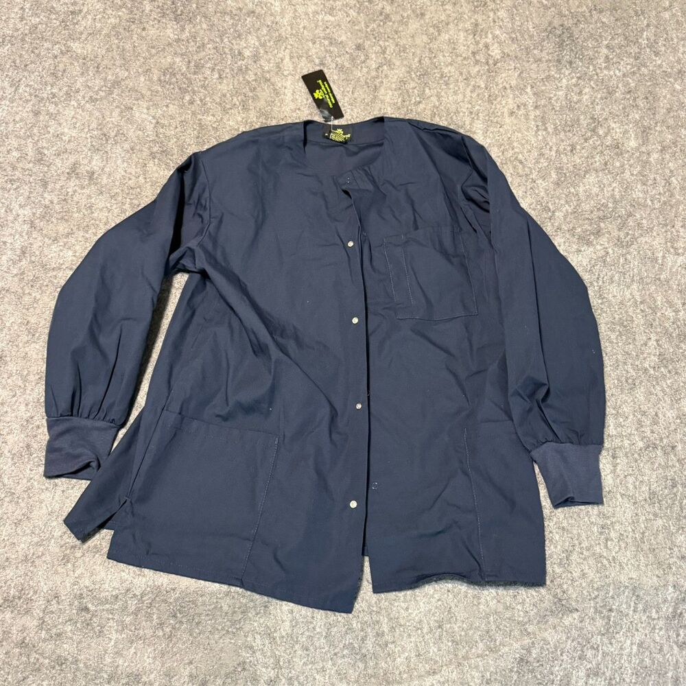 Natural Uniforms Unisex Adults Scrub Jacket Size S Navy Blue Lab Worker Hospital